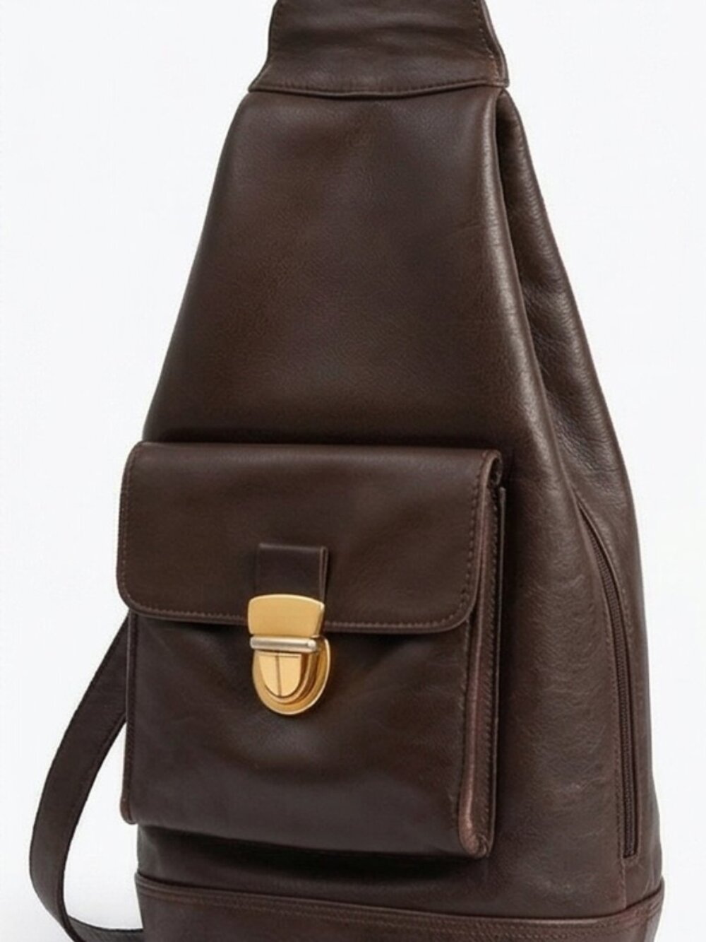 Vintage Lord & Taylor Brown Leather Crossbody Bag - Picture 7 of 9